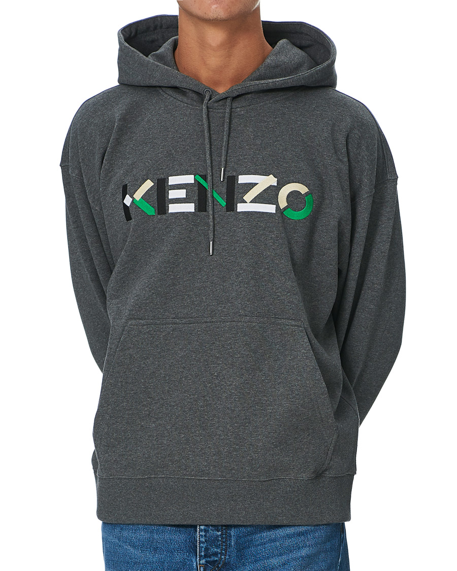 Herre | Trøjer | KENZO | Logo Multicolor Oversize Hoodie Grey Heather