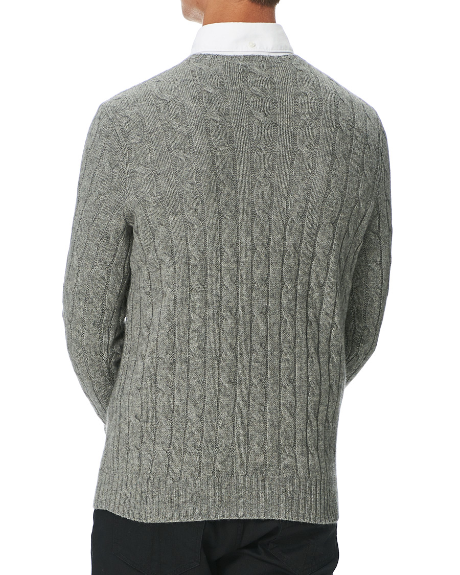Herre | Trøjer | Polo Ralph Lauren | Cashmere Cable Crew Neck Sweater Fawn Grey Heather