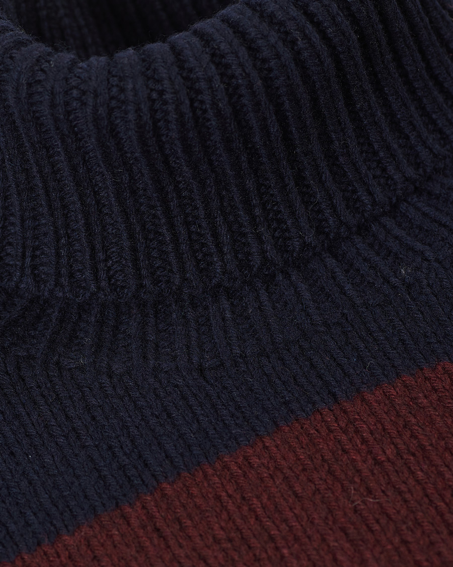 Herre | Trøjer | Polo Ralph Lauren | Barstriped Knitted Turtleneck Wine/Navy
