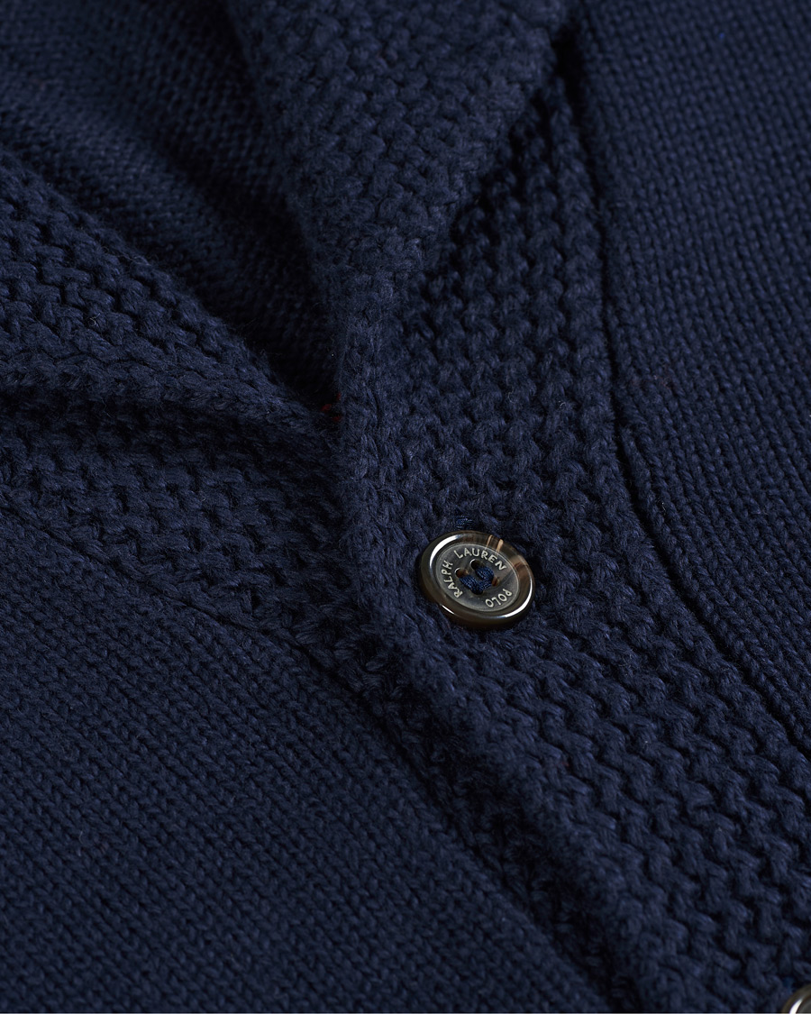 Herre | Trøjer | Polo Ralph Lauren | Cotton Knitted Flag Cardigan Hunter Navy