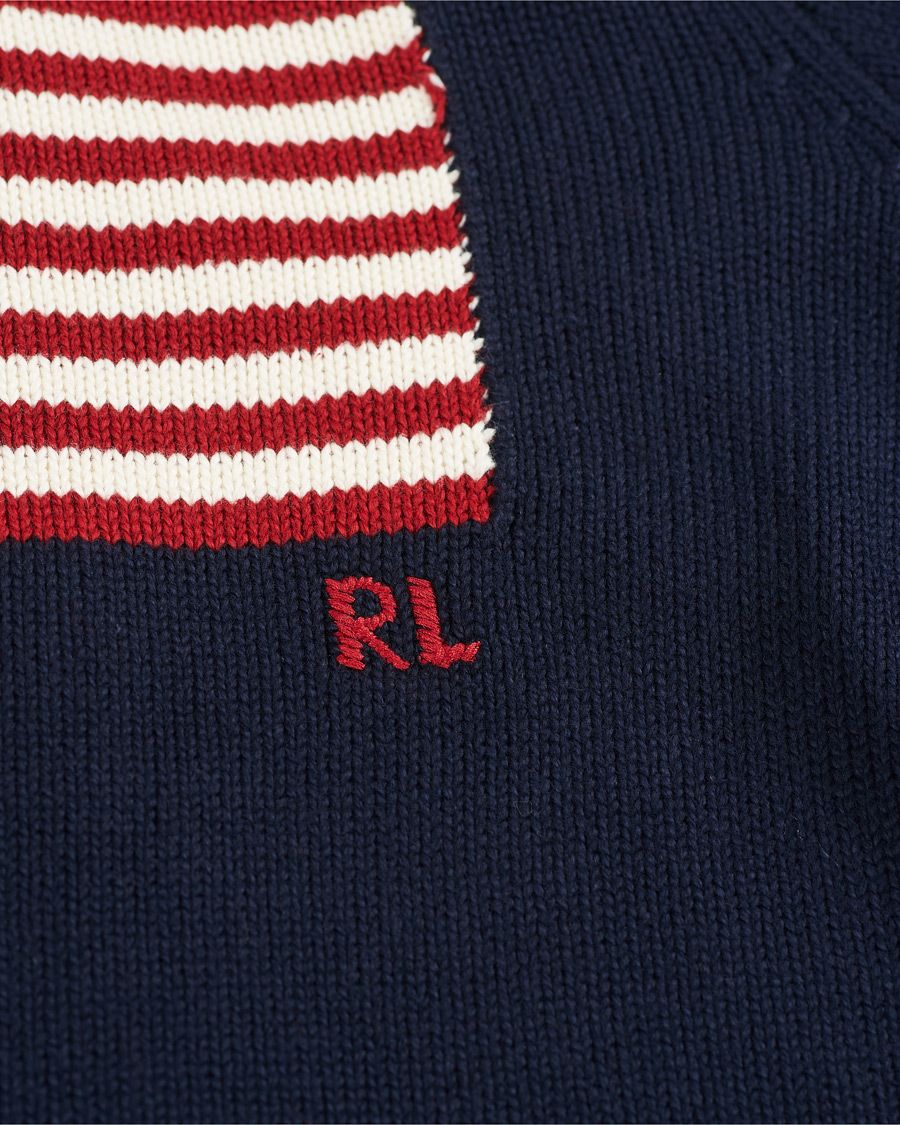 Herre | Trøjer | Polo Ralph Lauren | Cotton Knitted Flag Cardigan Hunter Navy