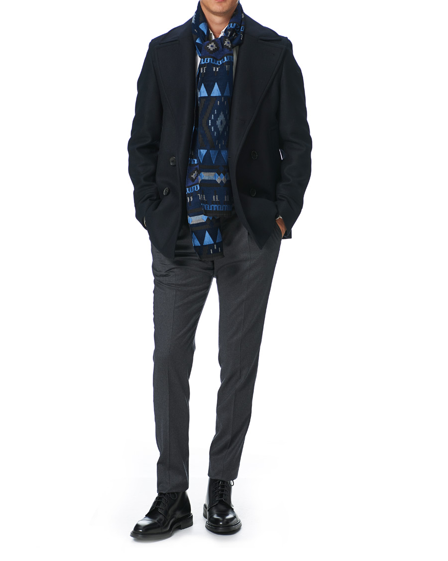 Herre | Etro Wool Blend Ciniglia Scarf Navy | Etro | Wool Blend Ciniglia Scarf Navy