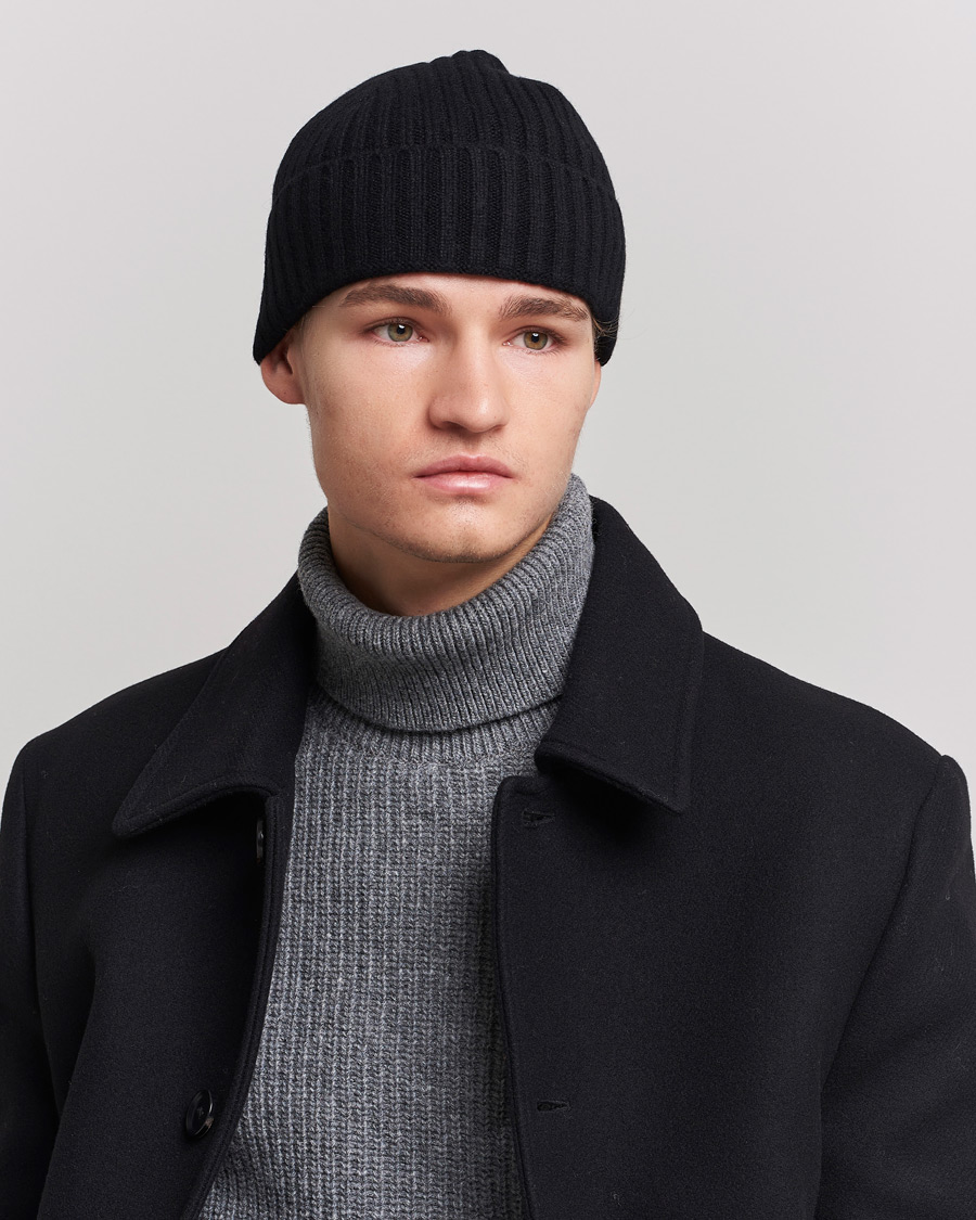 Herre |  | Amanda Christensen | Rib Knitted Cashmere Cap Black