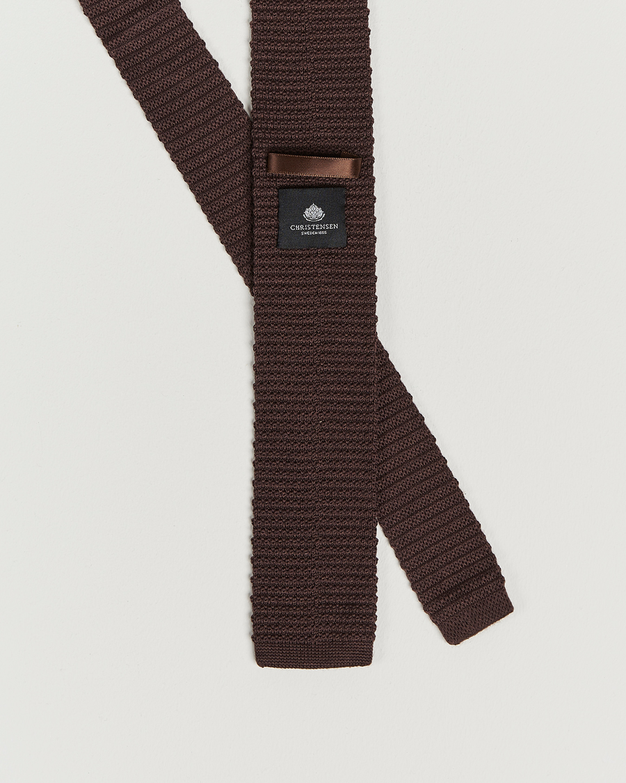 Herre | Amanda Christensen Wool Knitted 6cm Tie Brown | Amanda Christensen | Wool Knitted 6cm Tie Brown