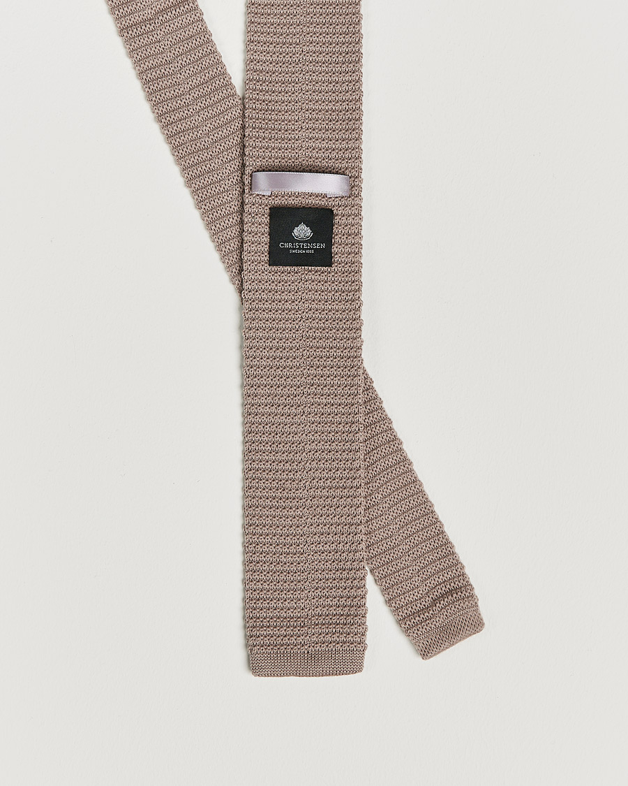 Herre | Snart på lager | Amanda Christensen | Wool Knitted 6cm Tie Beige