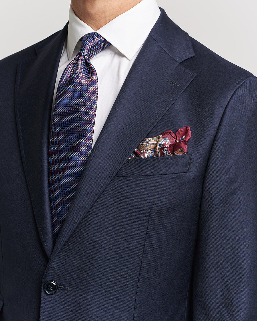 Herre | Jakkesæt | Amanda Christensen | Box Set Silk 8 cm Paisley Tie And Pocket Square Wine