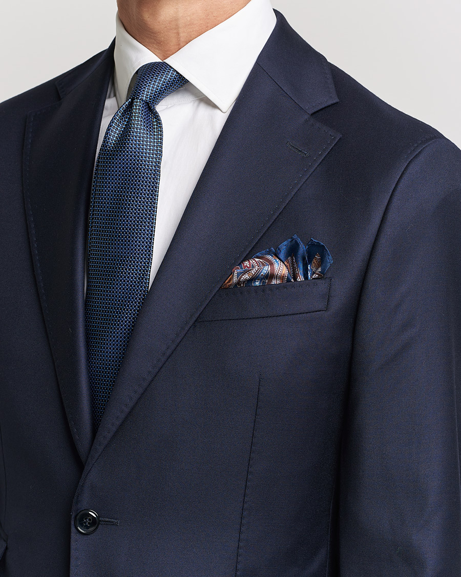 Herre | Amanda Christensen Box Set Silk 8 cm Paisley Tie And Pocket Square Navy | Amanda Christensen | Box Set Silk 8 cm Paisley Tie And Pocket Square Navy