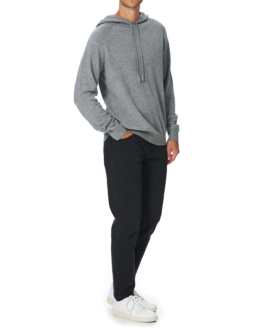 Herre | Trøjer | Tiger of Sweden | Nakkne Wool Hoodie Med Grey Mel