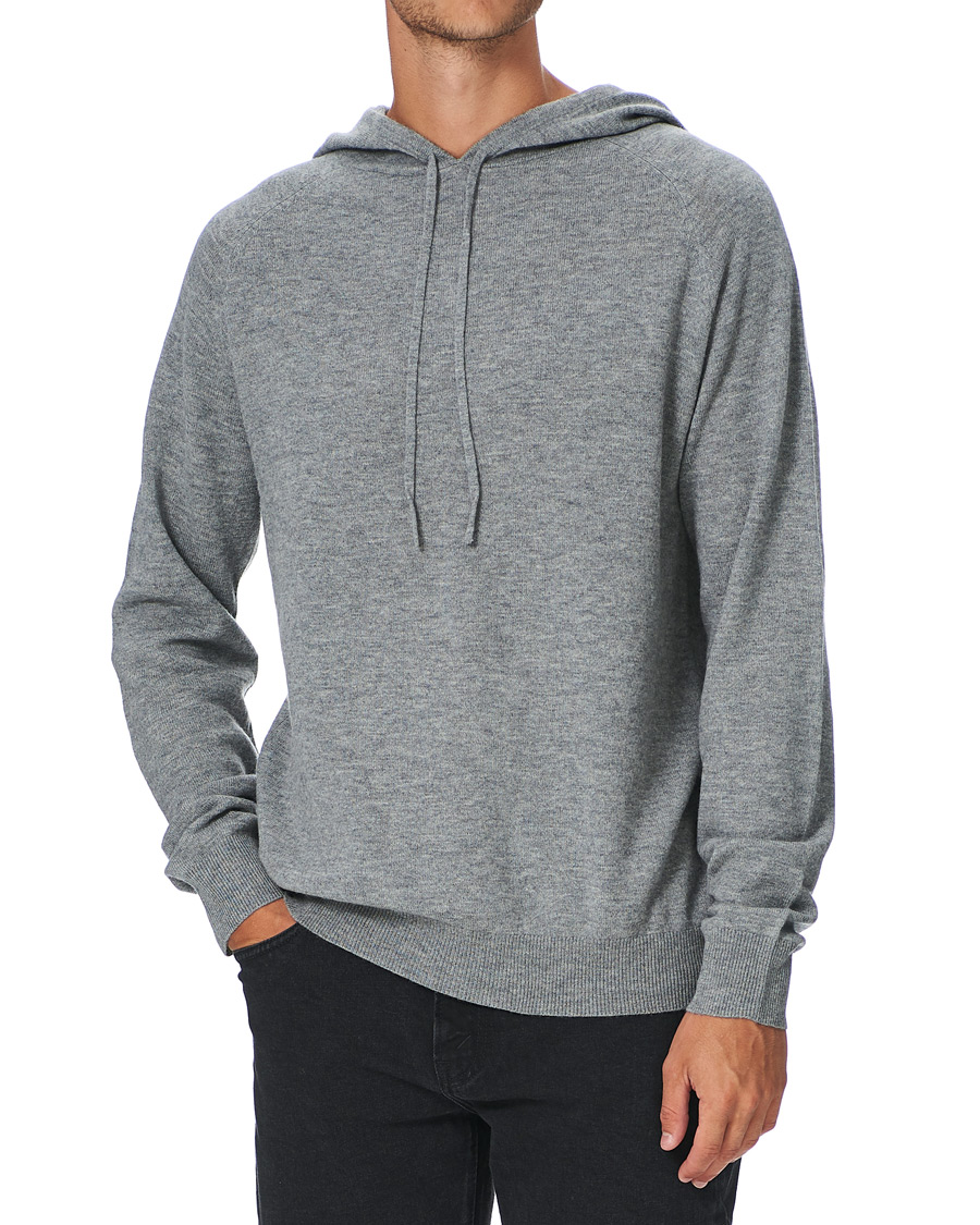 Herre | Trøjer | Tiger of Sweden | Nakkne Wool Hoodie Med Grey Mel