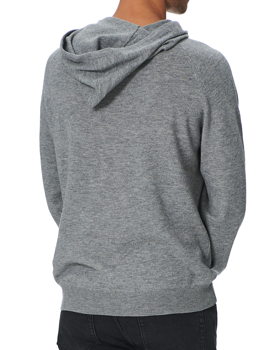 Herre | Trøjer | Tiger of Sweden | Nakkne Wool Hoodie Med Grey Mel