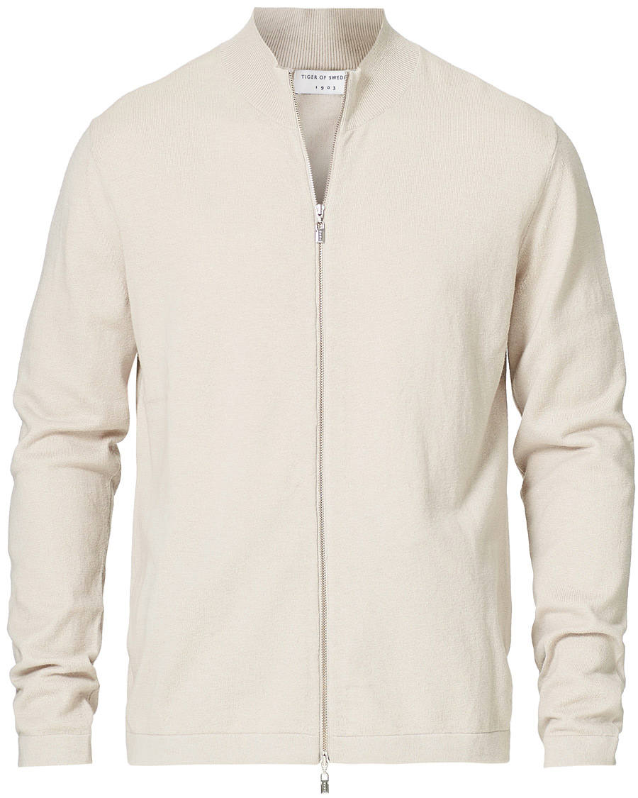 Herre | Trøjer | Tiger of Sweden | Kylen Cotton/Merino Zip Moonbeam