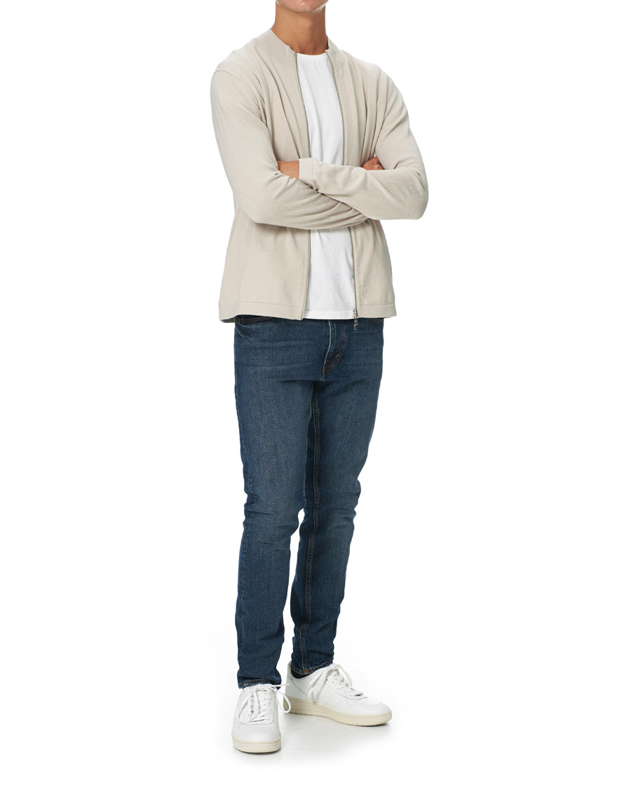 Herre | Trøjer | Tiger of Sweden | Kylen Cotton/Merino Zip Moonbeam