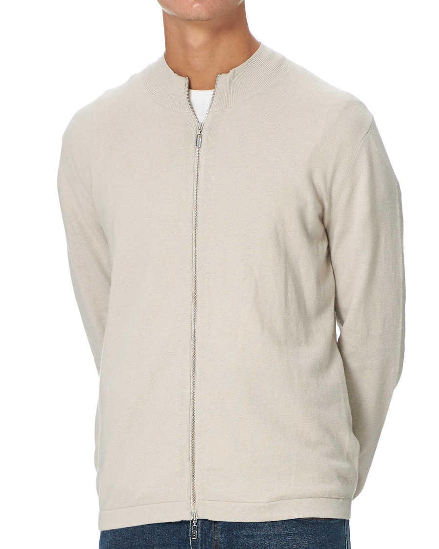 Herre | Trøjer | Tiger of Sweden | Kylen Cotton/Merino Zip Moonbeam