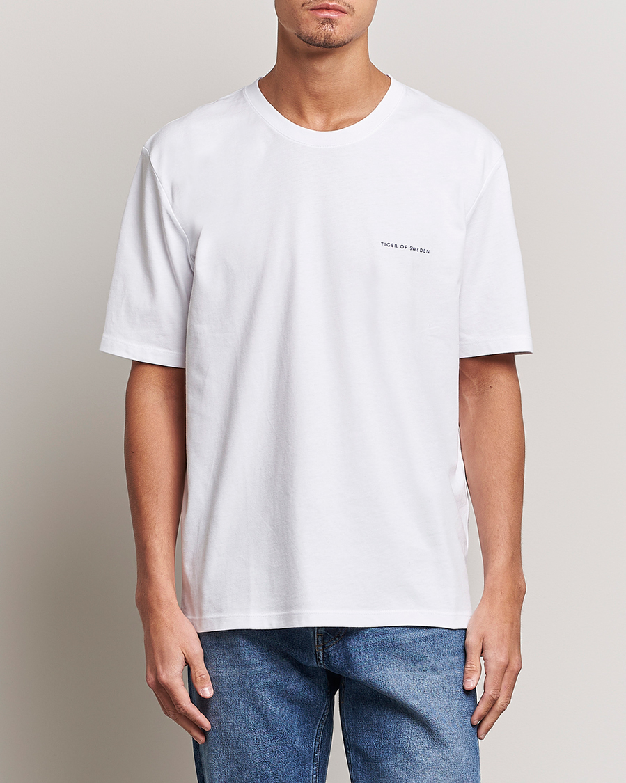 Herre | Kortærmede t-shirts | Tiger of Sweden | Pro Cotton Logo Tee Bright White