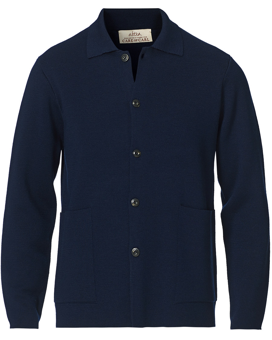Herre | Trøjer | Altea | Wool Chore Jacket Navy