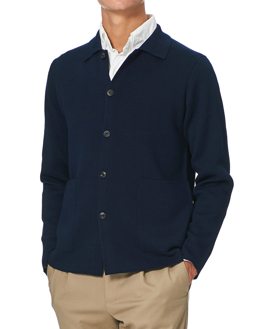 Herre | Trøjer | Altea | Wool Chore Jacket Navy