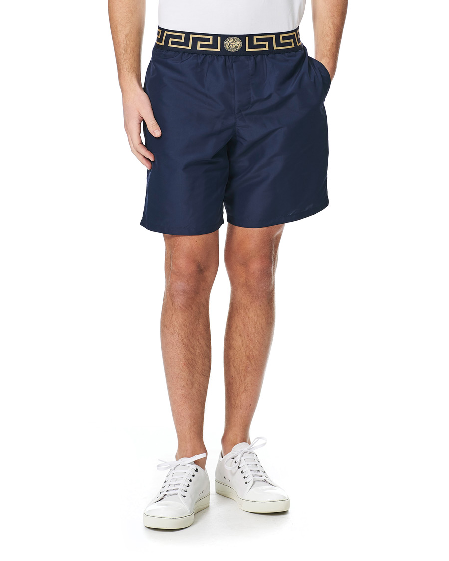 Herre | Badebukser | Versace | Greca Border Swim Trunks Navy