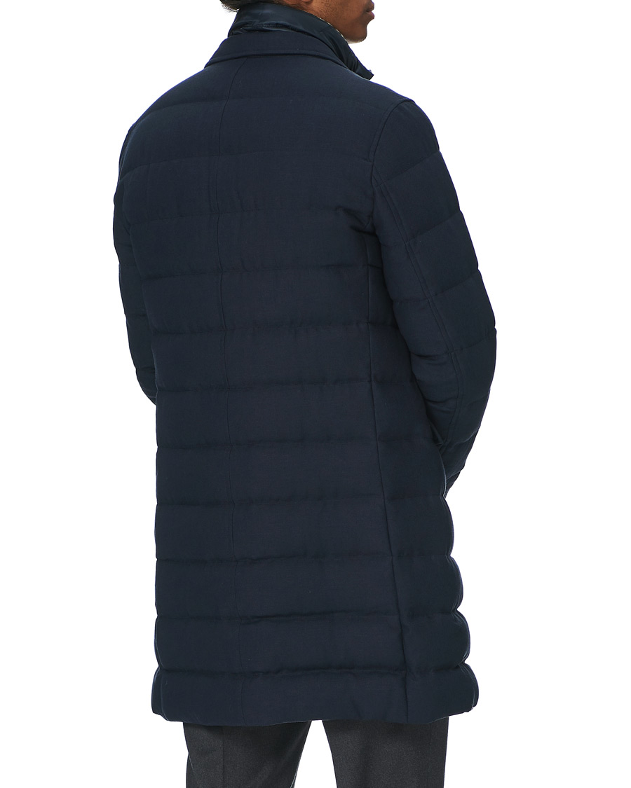 Herre | Jakker | Herno | Flannel Long Down Jacket Navy
