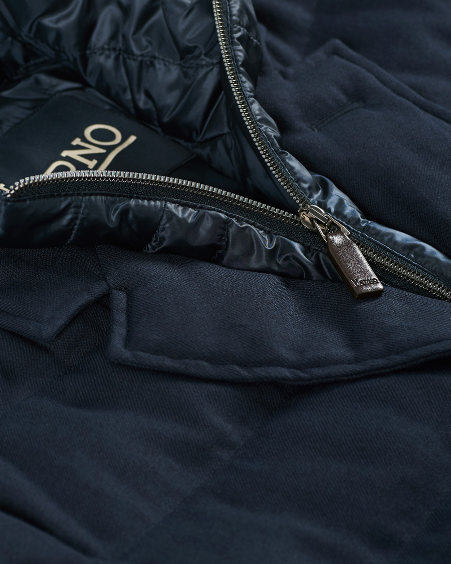 Herre | Jakker | Herno | Flannel Long Down Jacket Navy