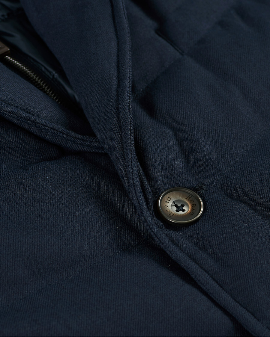 Herre | Jakker | Herno | Flannel Long Down Jacket Navy