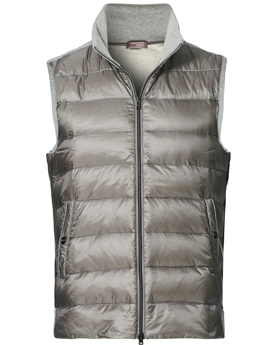 Herre | Jakker | Herno | Nylon Ultralight Gilet Grigio Perla
