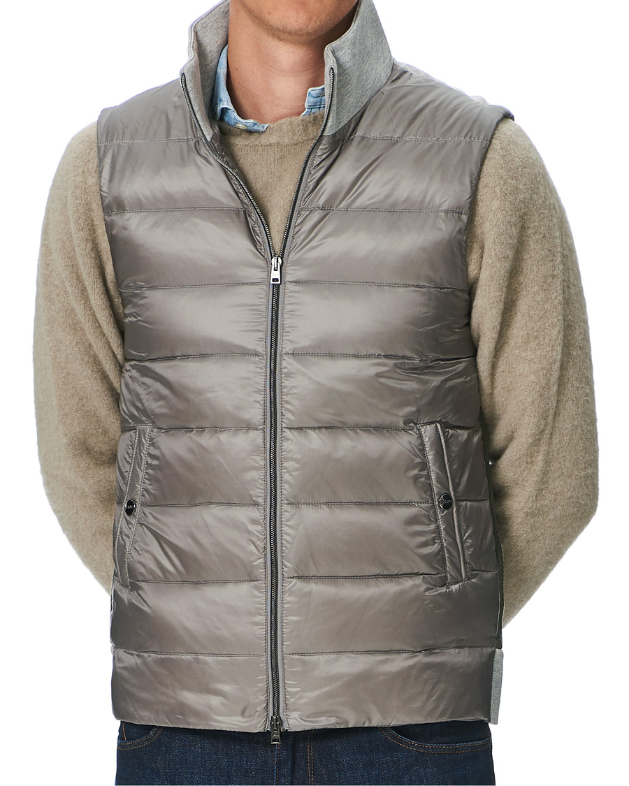 Herre | Jakker | Herno | Nylon Ultralight Gilet Grigio Perla