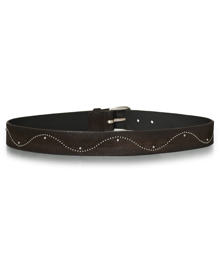 Herre | Orciani Suede Nit Belt 3,5 cm Dark Brown | Orciani | Suede Nit Belt 3,5 cm Dark Brown