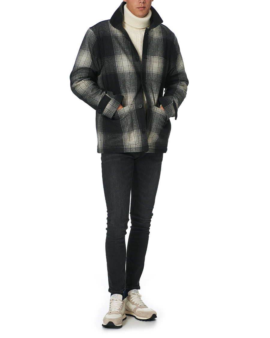 Herre | Jakker | Nudie Jeans | Mangan Shadow Check Lumber Jacket Black/Grey