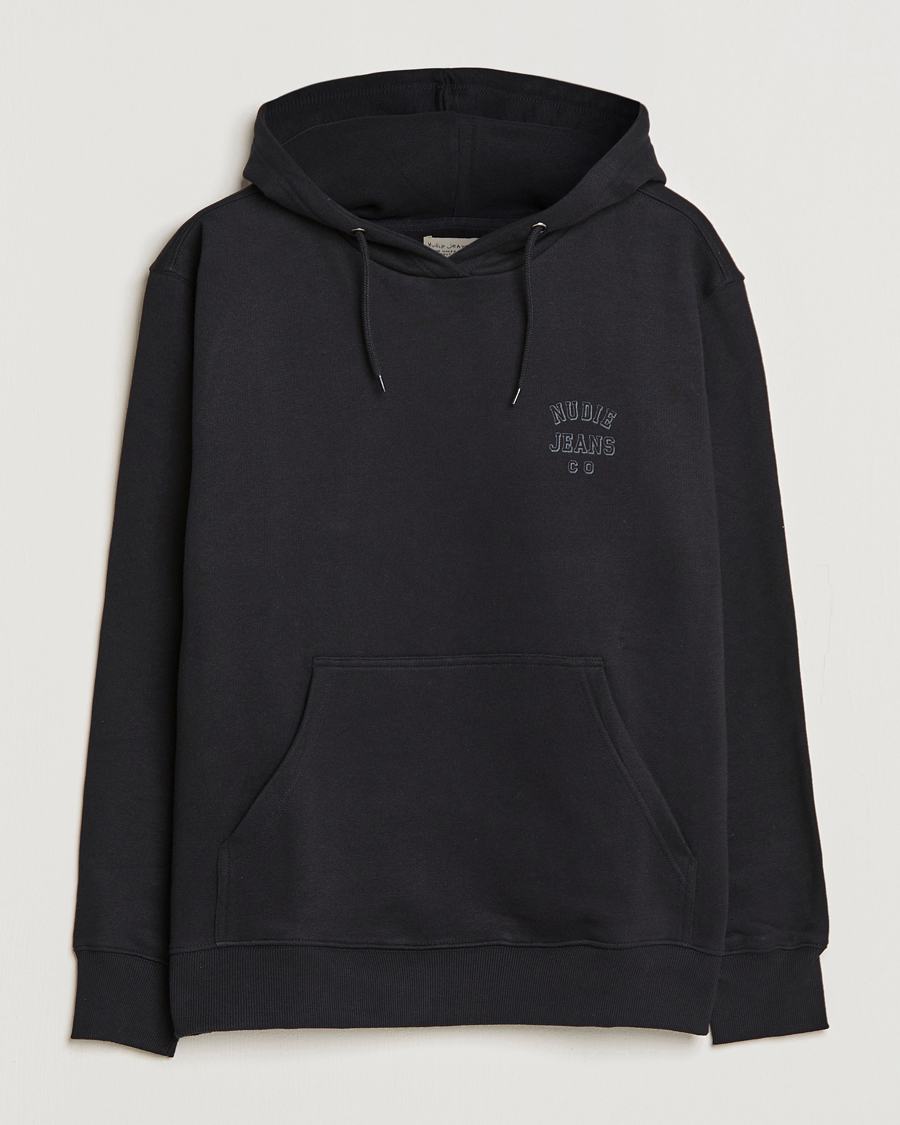 Herre | Trøjer | Nudie Jeans | Franke Logo Hoodie Black