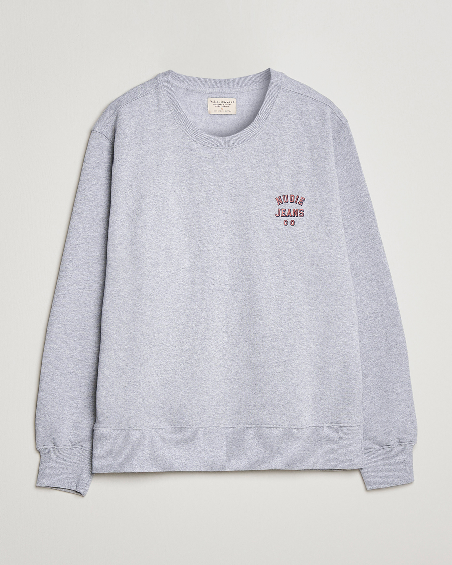 Herre | Trøjer | Nudie Jeans | Frasse Logo Sweatshirt Grey melange