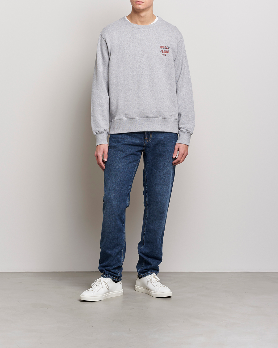 Herre | Trøjer | Nudie Jeans | Frasse Logo Sweatshirt Grey melange