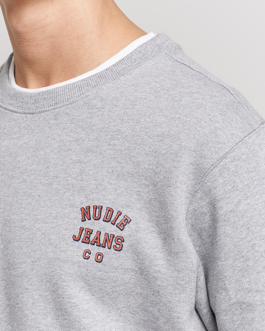 Herre | Trøjer | Nudie Jeans | Frasse Logo Sweatshirt Grey melange