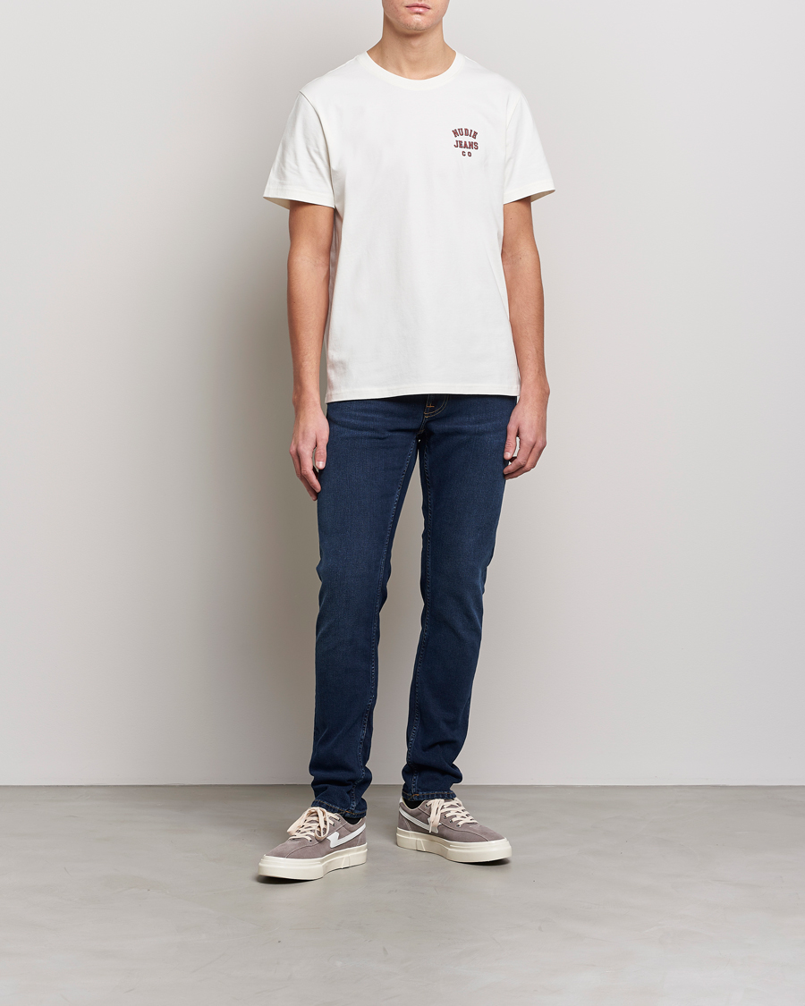 Herre | T-Shirts | Nudie Jeans | Roy Logo Crew Neck Tee Off White