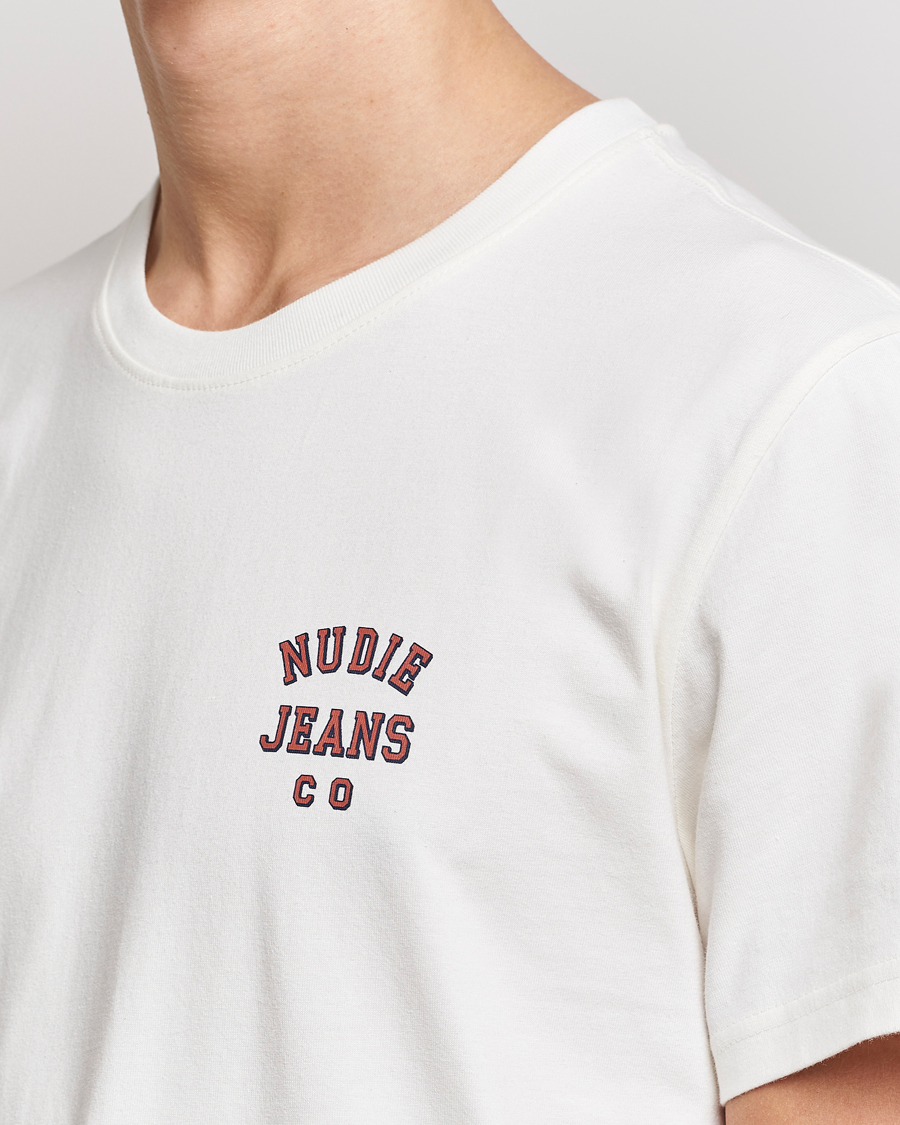 Herre | T-Shirts | Nudie Jeans | Roy Logo Crew Neck Tee Off White