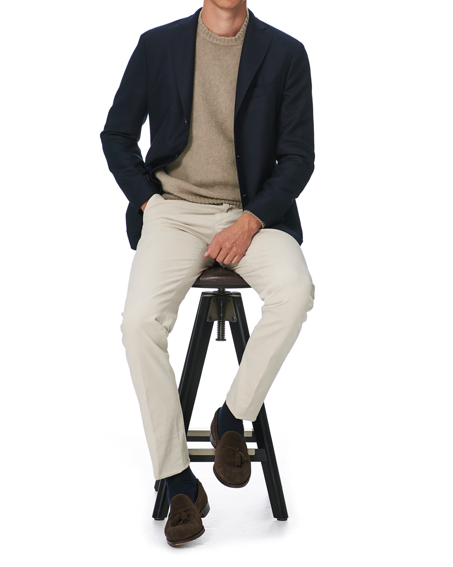 Herre | Trøjer | Boglioli | Brushed Wool/Cashmere Sweater Beige