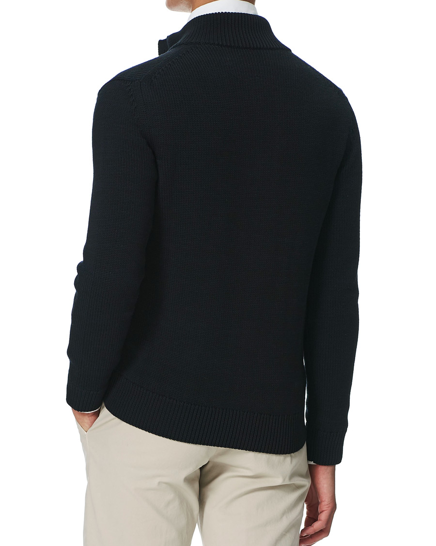 Herre | Trøjer | Brioni | Heavy Wool Cardigan Jacket Navy