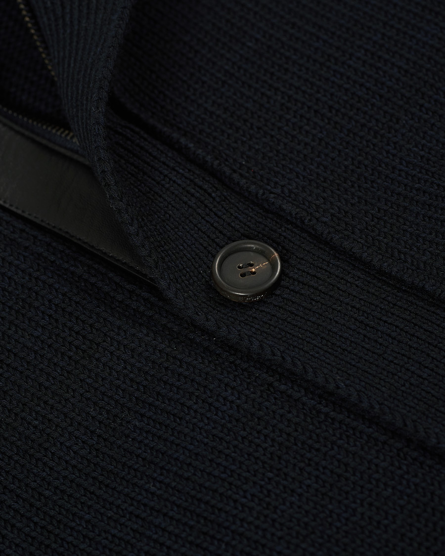Herre | Trøjer | Brioni | Heavy Wool Cardigan Jacket Navy