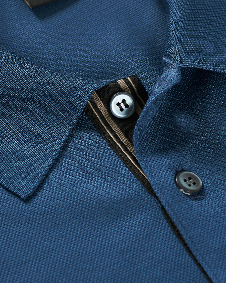 Herre | Polotrøjer | Brioni | Contrast Placket Polo Piquet Dark Blue