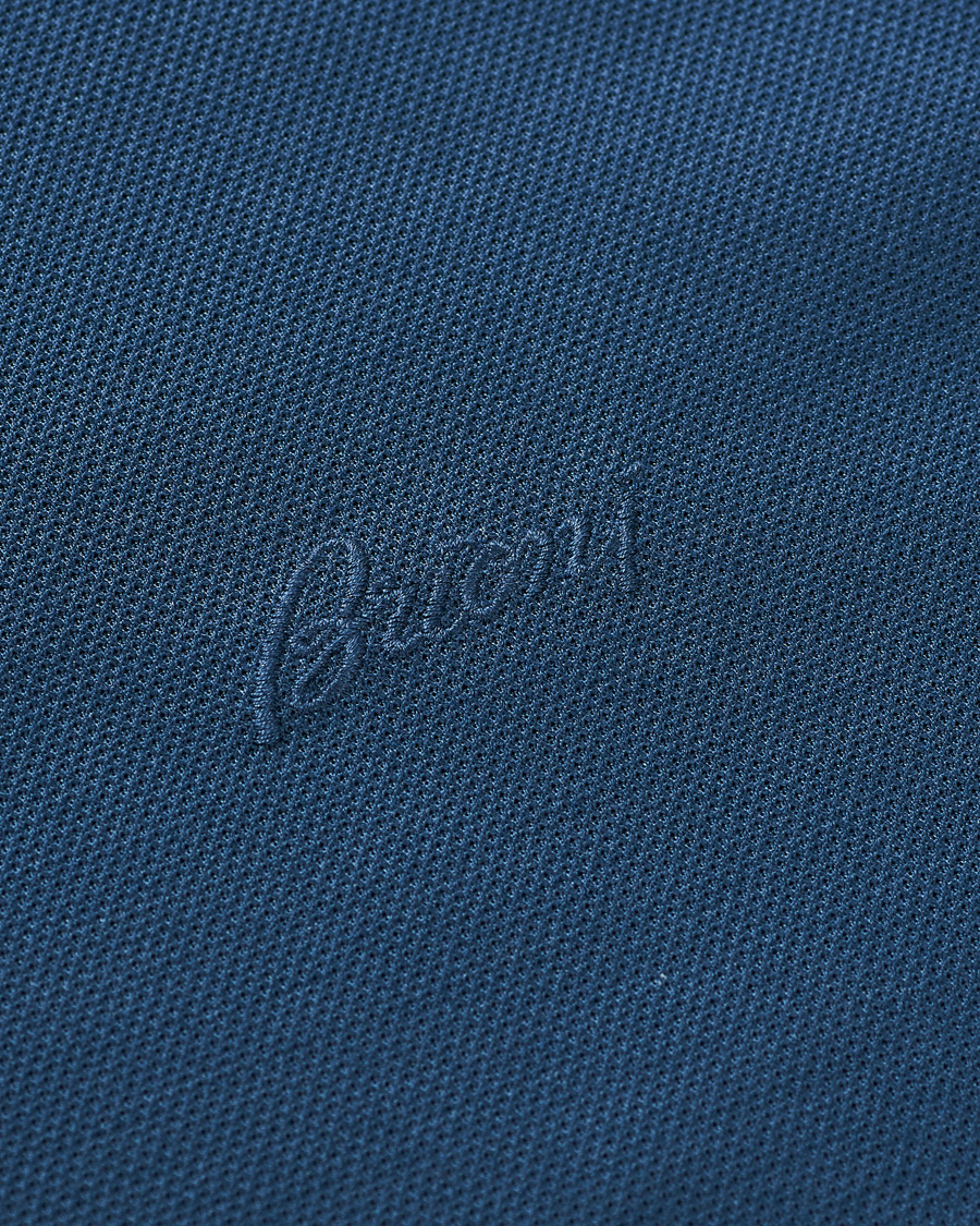 Herre | Polotrøjer | Brioni | Contrast Placket Polo Piquet Dark Blue