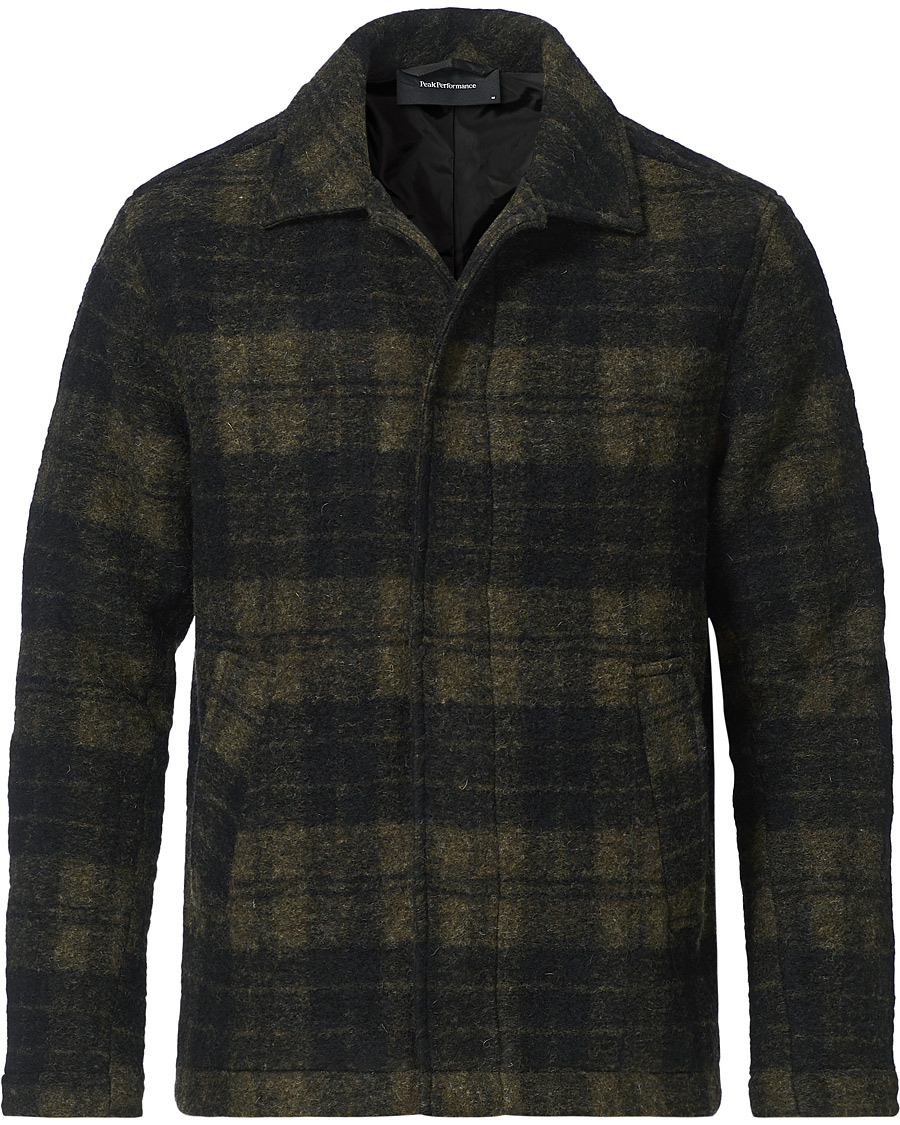 Herre | Jakker | Peak Performance | Checked Wool Shirt Olive