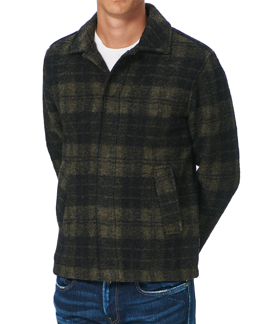 Peak Performance Checked Wool Shirt Olive CareOfCarl.dk