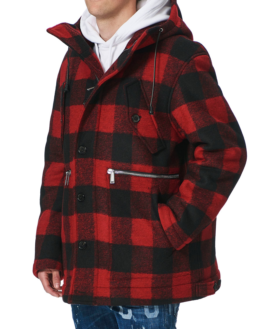 Herre | Jakker | Dsquared2 | Check Logo Jacket Black/Red