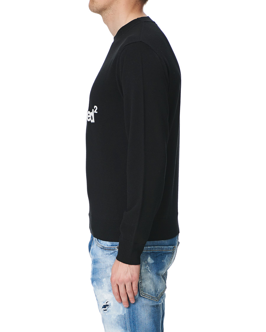 Herre | Trøjer | Dsquared2 | Mini D2 Leaf Knitted Sweater Black