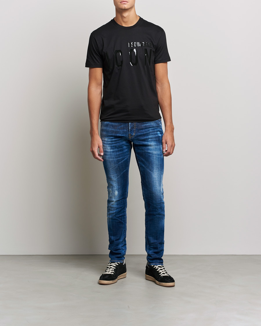 Herre | T-Shirts | Dsquared2 | Icon Tonal Logo Tee Black