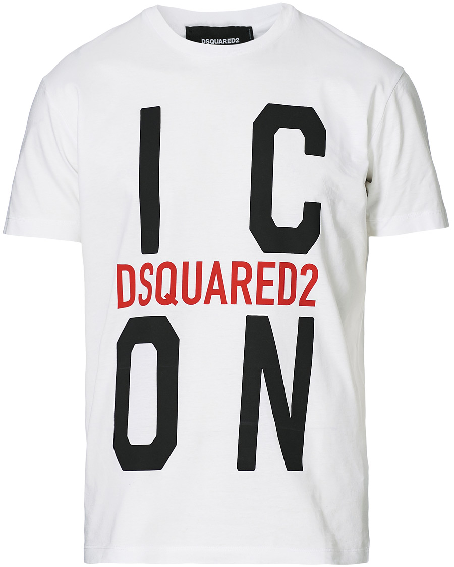 Herre | T-Shirts | Dsquared2 | Cool Fit Icon Vert Tee White