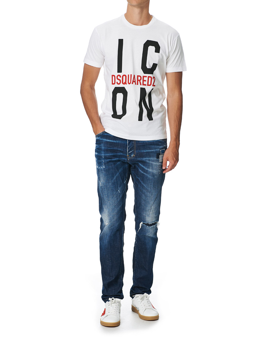 Herre | T-Shirts | Dsquared2 | Cool Fit Icon Vert Tee White