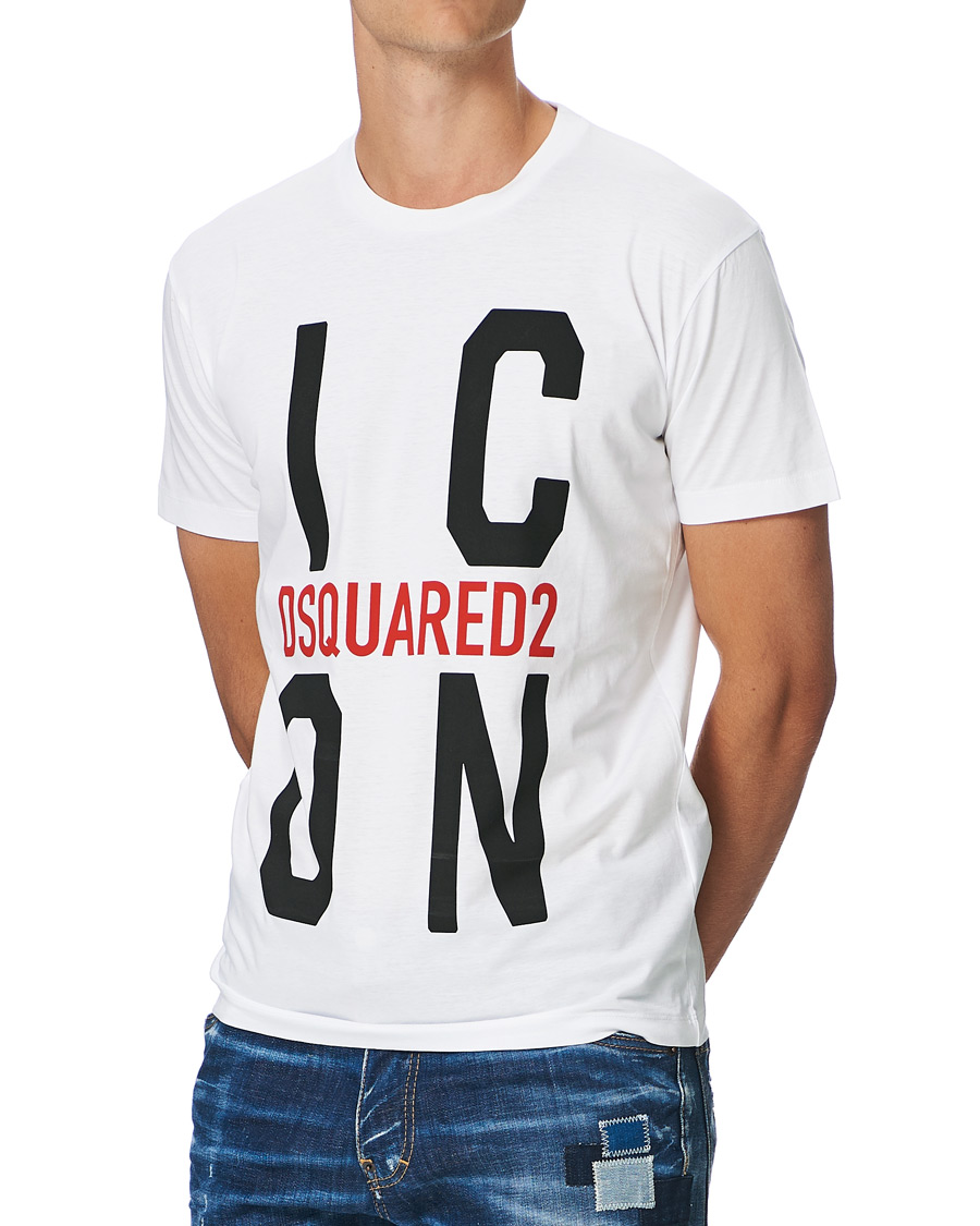 Herre | T-Shirts | Dsquared2 | Cool Fit Icon Vert Tee White