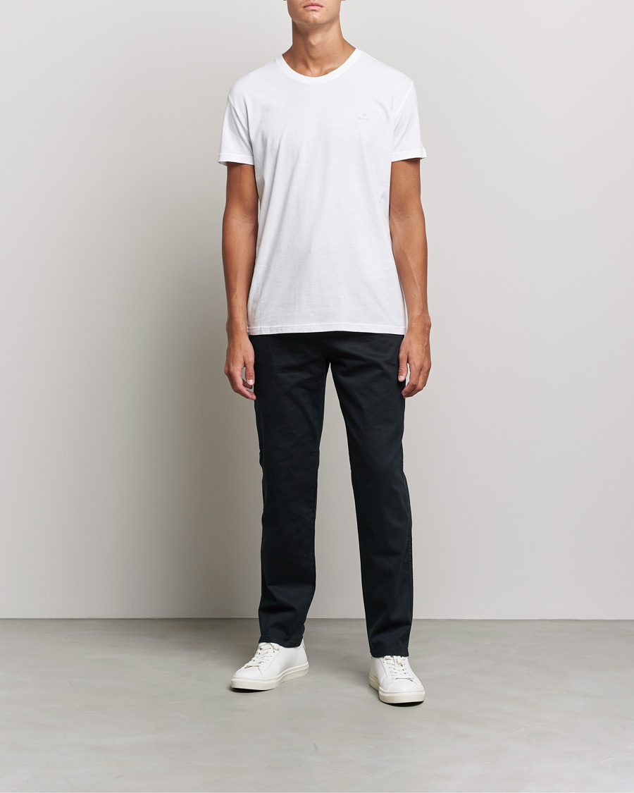 Herre | T-Shirts | GANT | 2-Pack Crew Neck T-Shirt Black/White