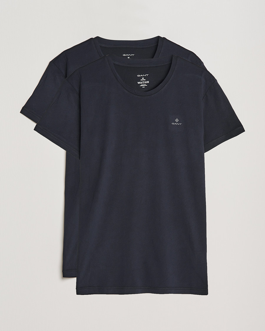 Herre | Sorte t-shirts | GANT | 2-Pack Crew Neck T-Shirt Black