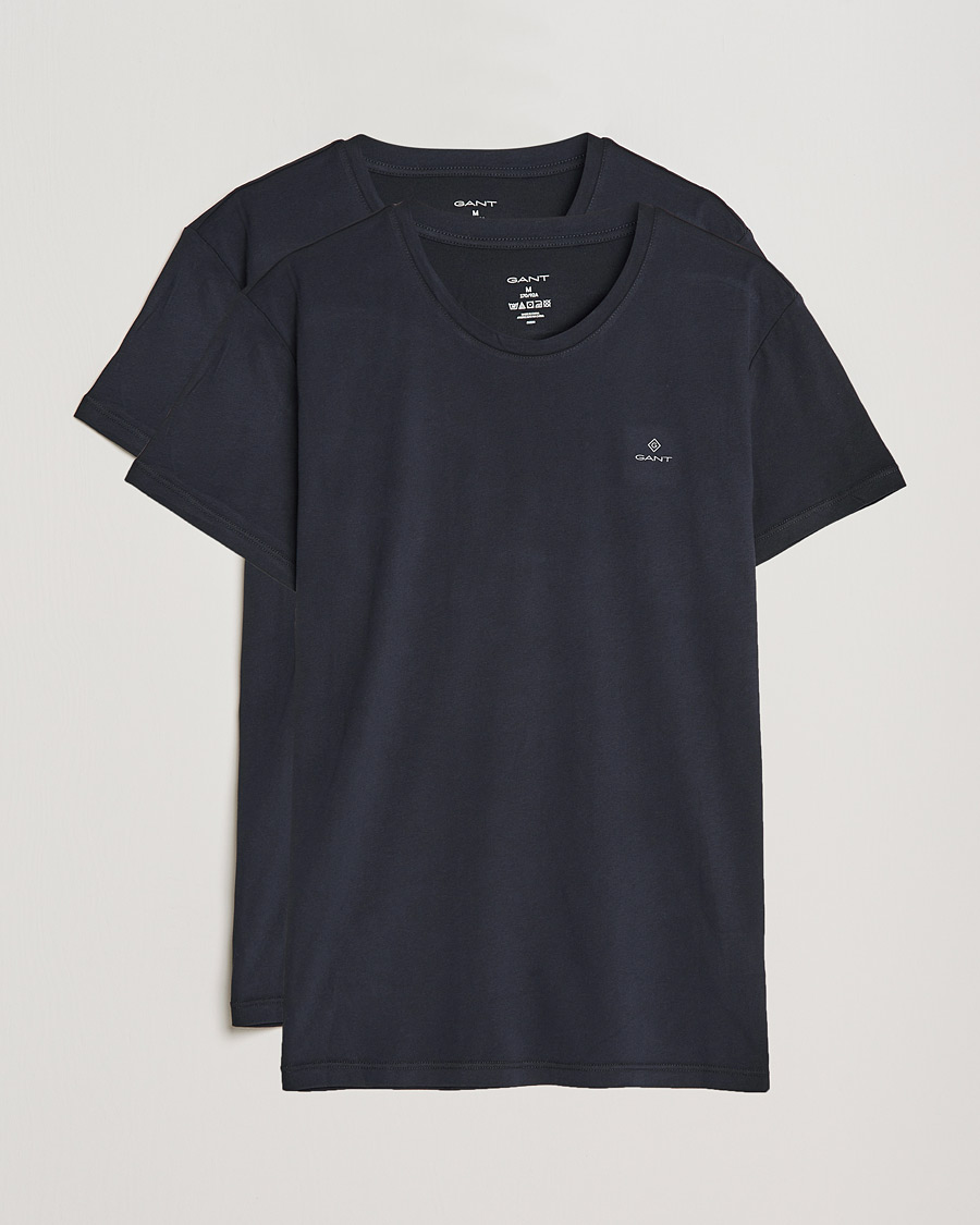 Herre | T-Shirts | GANT | 2-Pack Crew Neck T-Shirt Black